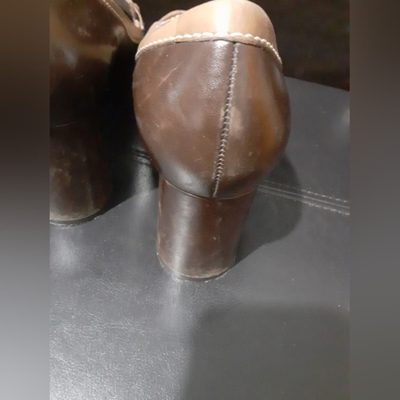 Cole Hann Nike  Womens Leather Upper Highheel Block Pump Brown Tan Size 9B - Picture 8 of 13
